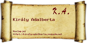 Király Adalberta névjegykártya